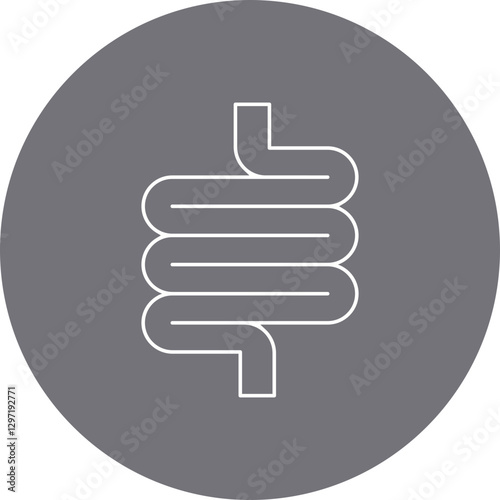 Intestines single vector icon illustration