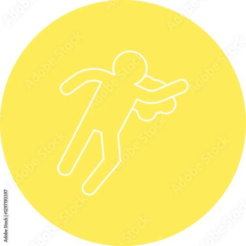 Deadbody Print single vector icon illustration