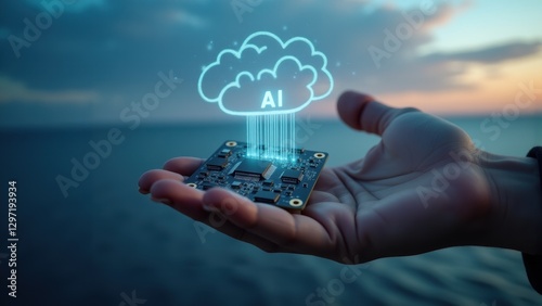 Close-up circuit board embodies ai in the cloud, reflecting distributed systems and cloud computing for nimble, data-driven processes.