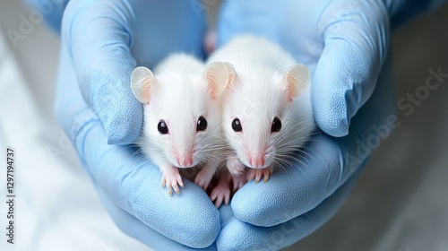 Research studies conducted on white mice for scientific experiments and biological investigations
