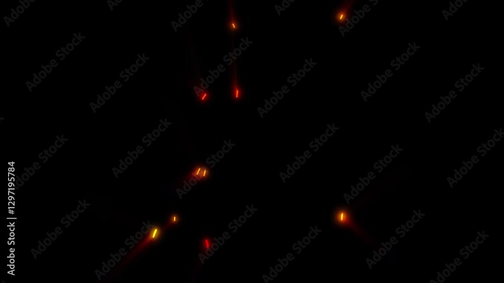 Bright embers of sparks swirl and dart in space like fireflies in the night.
Bright embers of sparks swirl and dart in space like fireflies in the night.