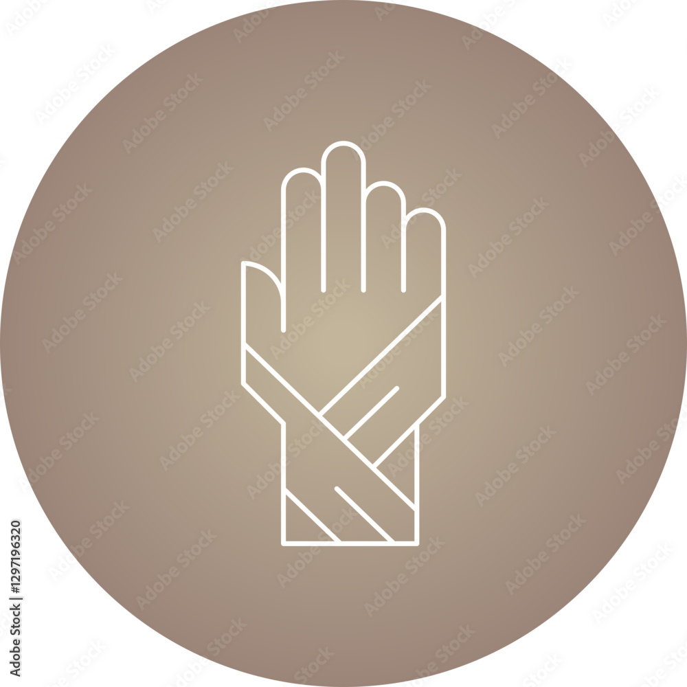 Obraz premium Bandaged Hand single vector icon illustration