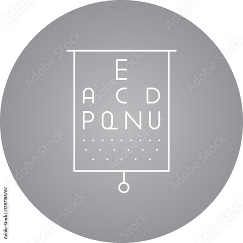 Eyes Checkup Board single vector icon illustration