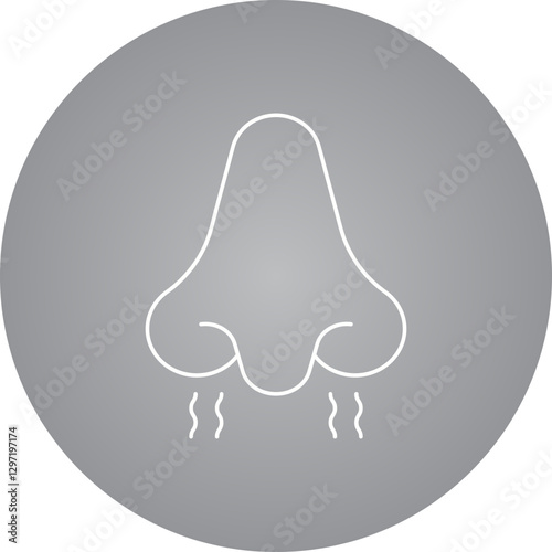 Nose single vector icon illustration