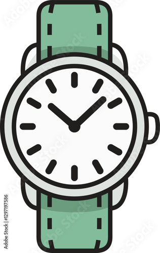 Stylish handwatch icon, perfect for luxury, fashion, and timepiece-related designs. Ideal for branding and promotional materials.