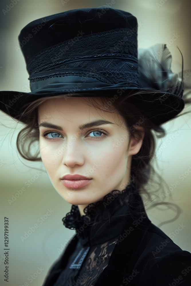 Elegant portrait of a woman dressed in a fusion of medieval and Victorian fashion. Intricate lace, corset, and classic details evoke historical elegance and timeless beauty. Perfect for period-themed Elegant portrait of a woman dressed in a fusion of medieval and Victorian fashion. Intricate lace, corset, and classic details evoke historical elegance and timeless beauty. Perfect for period-themed