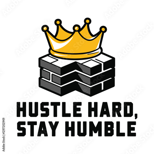 Hustle Hard Stay Humble T Shirt Design Crown
