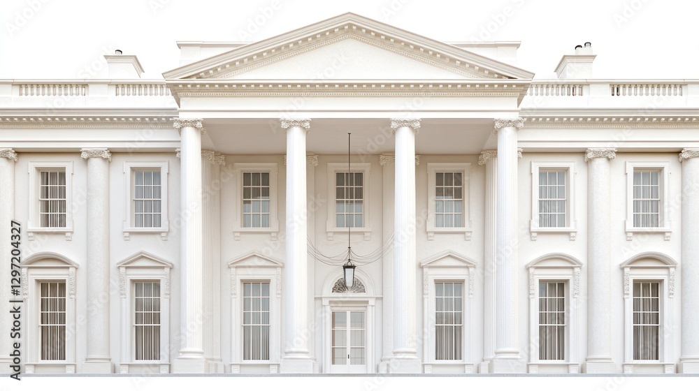 Fototapeta premium White House Exterior Front View. Use for educational, political, or historical purposes