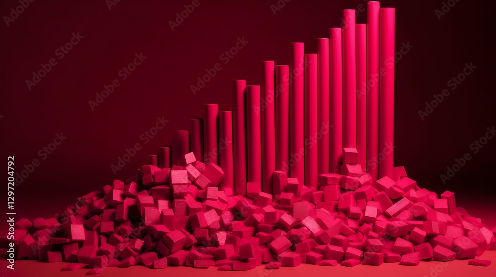 Fototapeta premium Bright pink business statistics theme high resolution hd wallpaper
