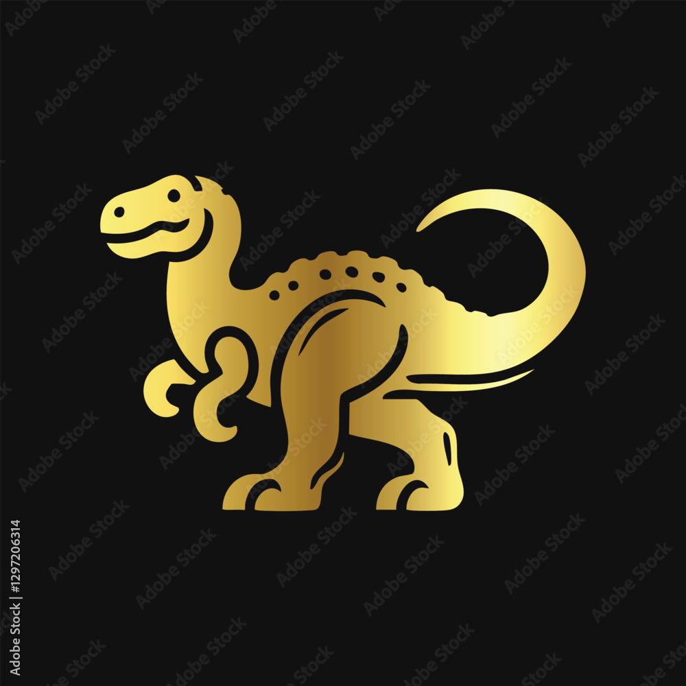 Fototapeta premium Modern Dinosaur Vector in Gold