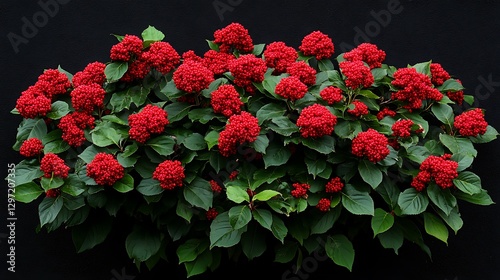 Fototapeta Naklejka Na Ścianę i Meble -  Vibrant Red Flowers in a Dark Setting: Close-Up Studio Photograph AI Generated
