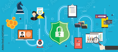 Digital security and data protection concept illustration.