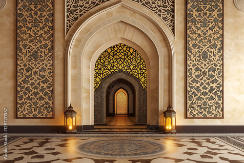 masjid interior background, generative ai