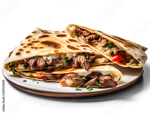 Grilled Beef Quesadillas with Cheese and Peppers