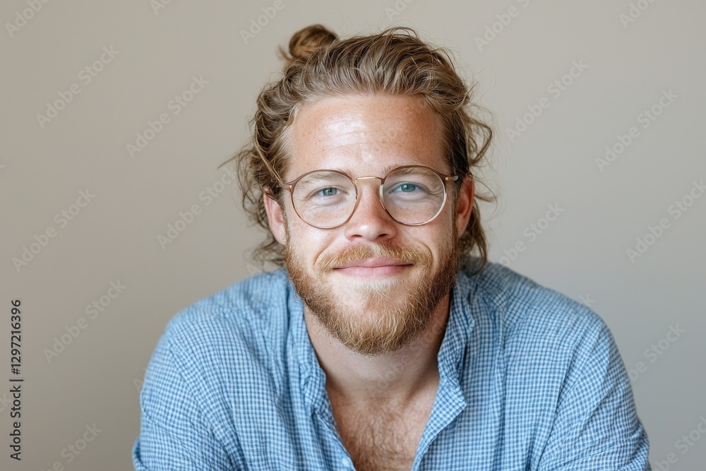 A closeup portrait of a smart-looking male with a handsome face and a wide, toothy smile, posing for an advertisement on a plain white background with available copy space A closeup portrait of a smart-looking male with a handsome face and a wide, toothy smile, posing for an advertisement on a plain white background with available copy space