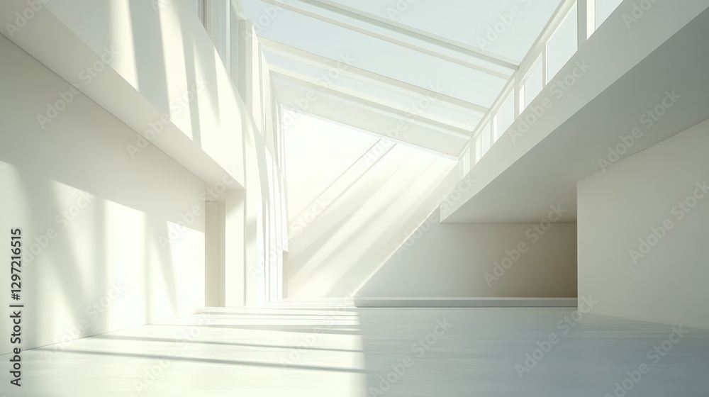 This is a bright and airy modern building interior scene