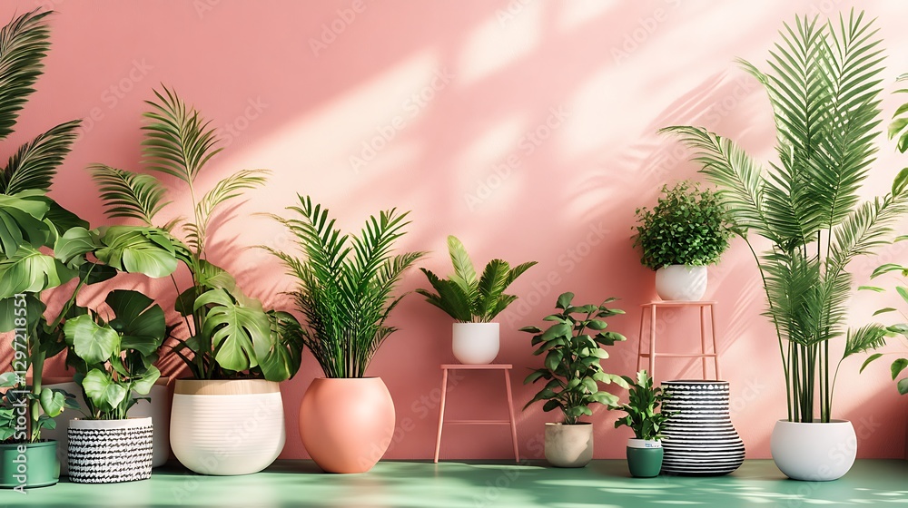 Fototapeta premium A chic plant store with vibrant greenery and decorative pots