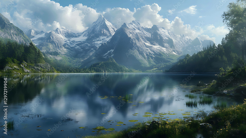 Fototapeta premium A majestic mountain range 