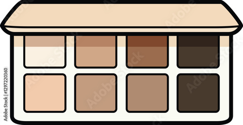 Stylish eye shadow palette vector, ideal for cosmetic branding, beauty logos, and makeup-related projects.