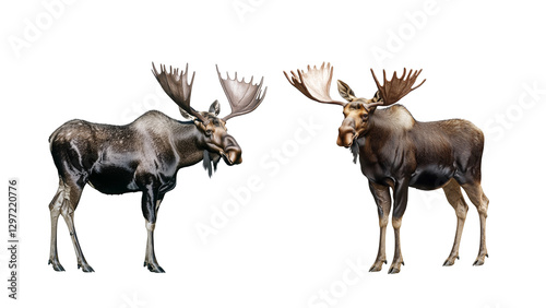 Wallpaper Mural Two powerful moose with large antlers, cut out  
 Torontodigital.ca