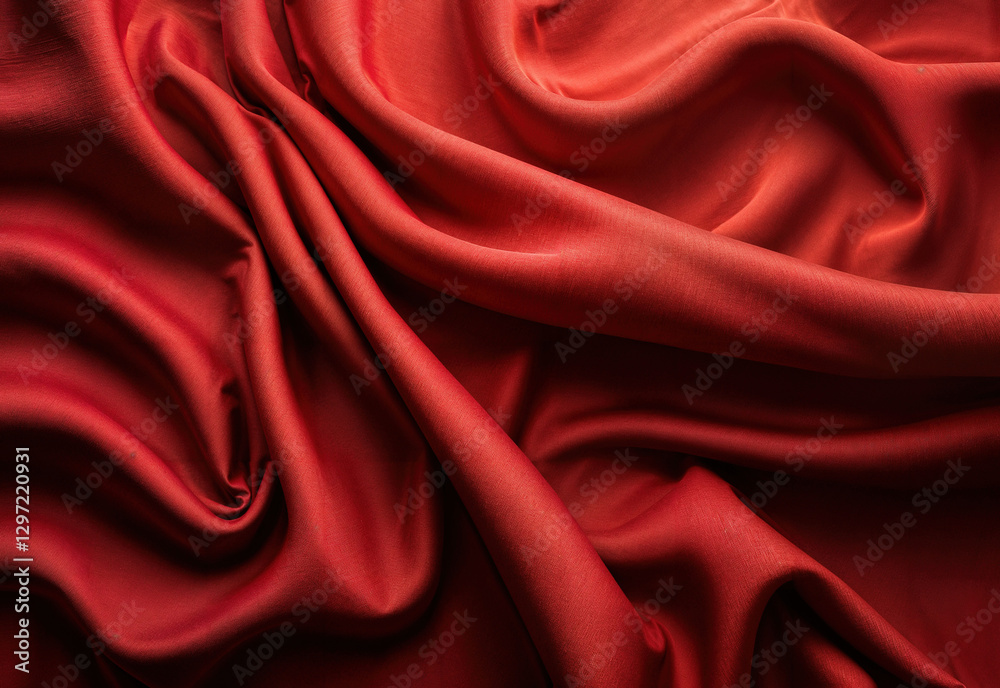 Elegant Deep Red Fabric with Soft Folds and Smooth Texture Elegant Deep Red Fabric with Soft Folds and Smooth Texture