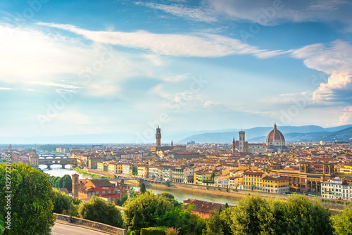 Florence aerial cityscape in a beautiful day.Tuscany, Italy