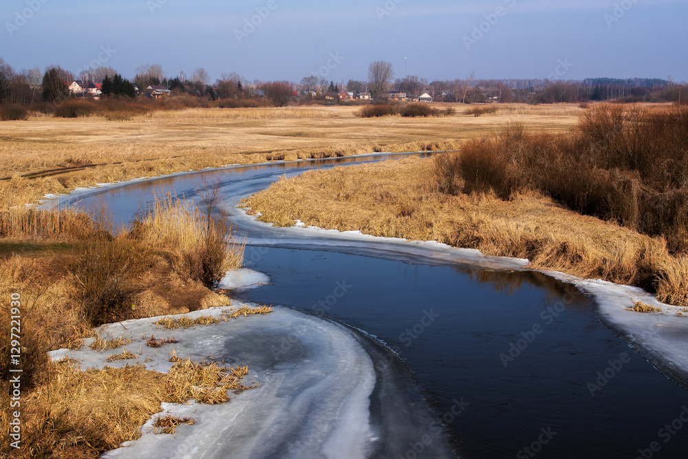 Przedwiośnie w Dolinie Górnej Narwi, Podlasie, Polska