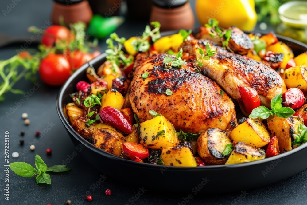 Roasted chicken food banner Roasted chicken food banner