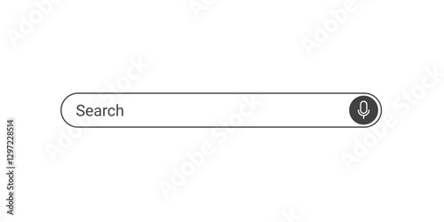 Simple search bar as part of user interface design. Vector illustration.