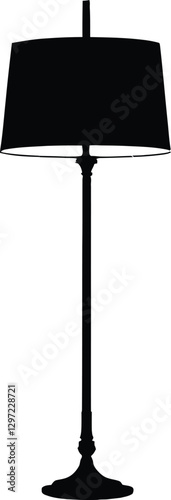 Elegant Floor Lamp Silhouette: A sophisticated floor lamp, featuring a classic silhouette with a shade, adds a touch of classic sophistication to any interior decor.