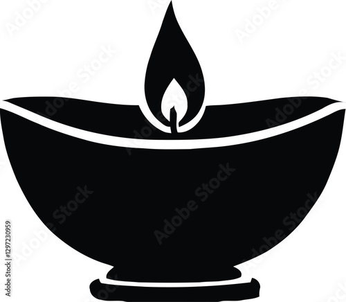 The Serene Flame: A single candle flame casts a warm and inviting glow, its elegant form symbolizing inner peace and quiet reflection, the perfect image of tranquility.