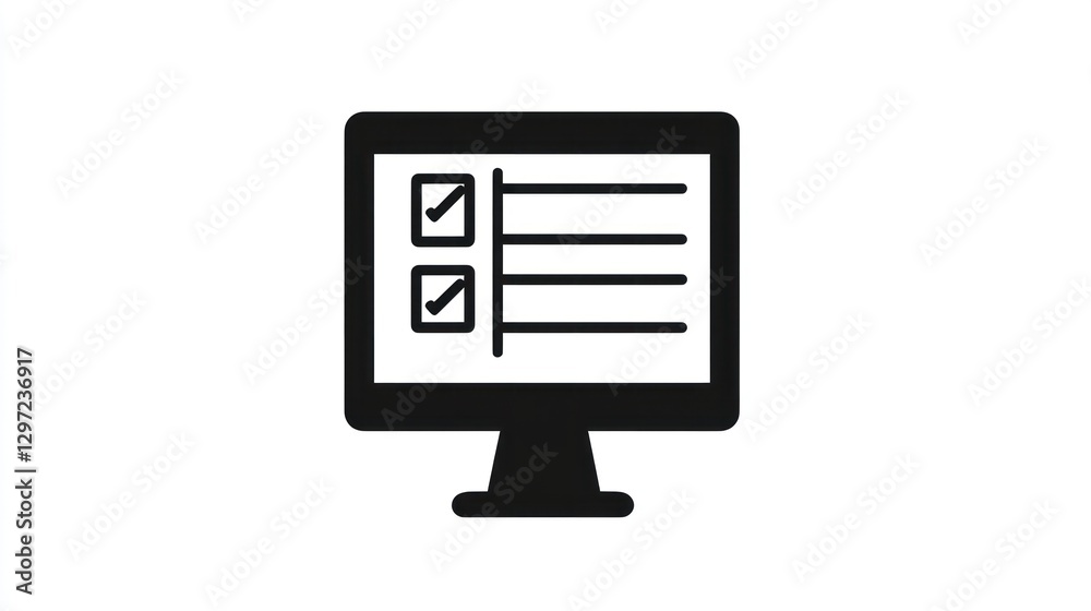 Simple checklist on monitor screen. Possible stock photo use Simple checklist on monitor screen. Possible stock photo use