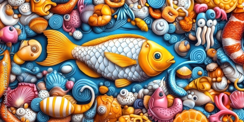 Fototapeta premium Exquisite Seafood Spread Banner