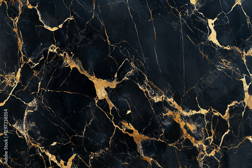 Black marble with rich gold patterns and matte effect