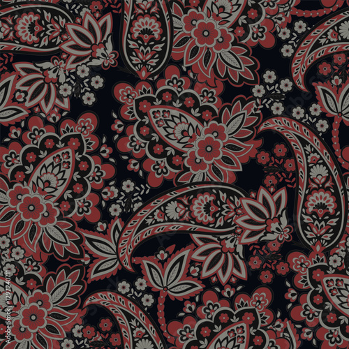 Seamless Paisley pattern in indian style. Floral vector illustration