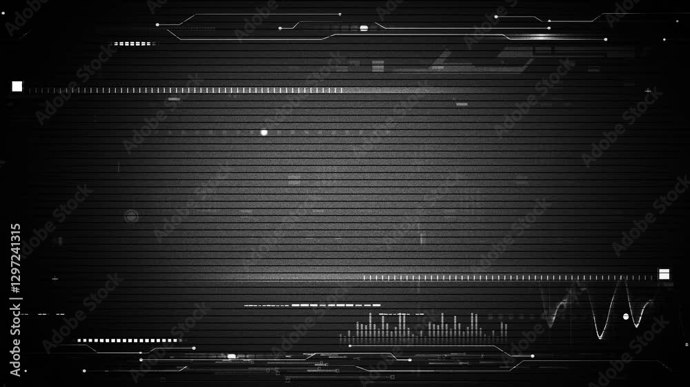 Abstract digital interface with glowing red and blue elements Circle hud gadgets. Animated gadgets with hud elements