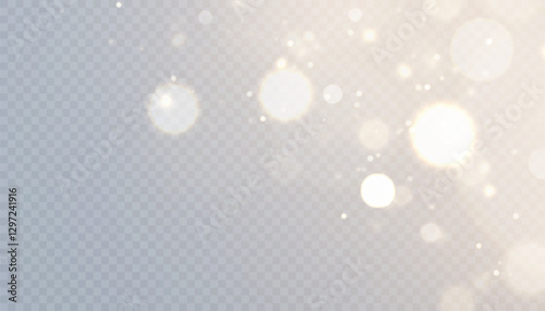 Light effect with many shimmering highlights on a transparent background. Shiny glare light effects with colorful shimmer. Beautiful glare effect. Shining abstract background. Vector illustration	