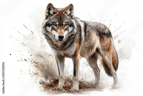 Wallpaper Mural Wolf standing in the dirt with its tail up Torontodigital.ca