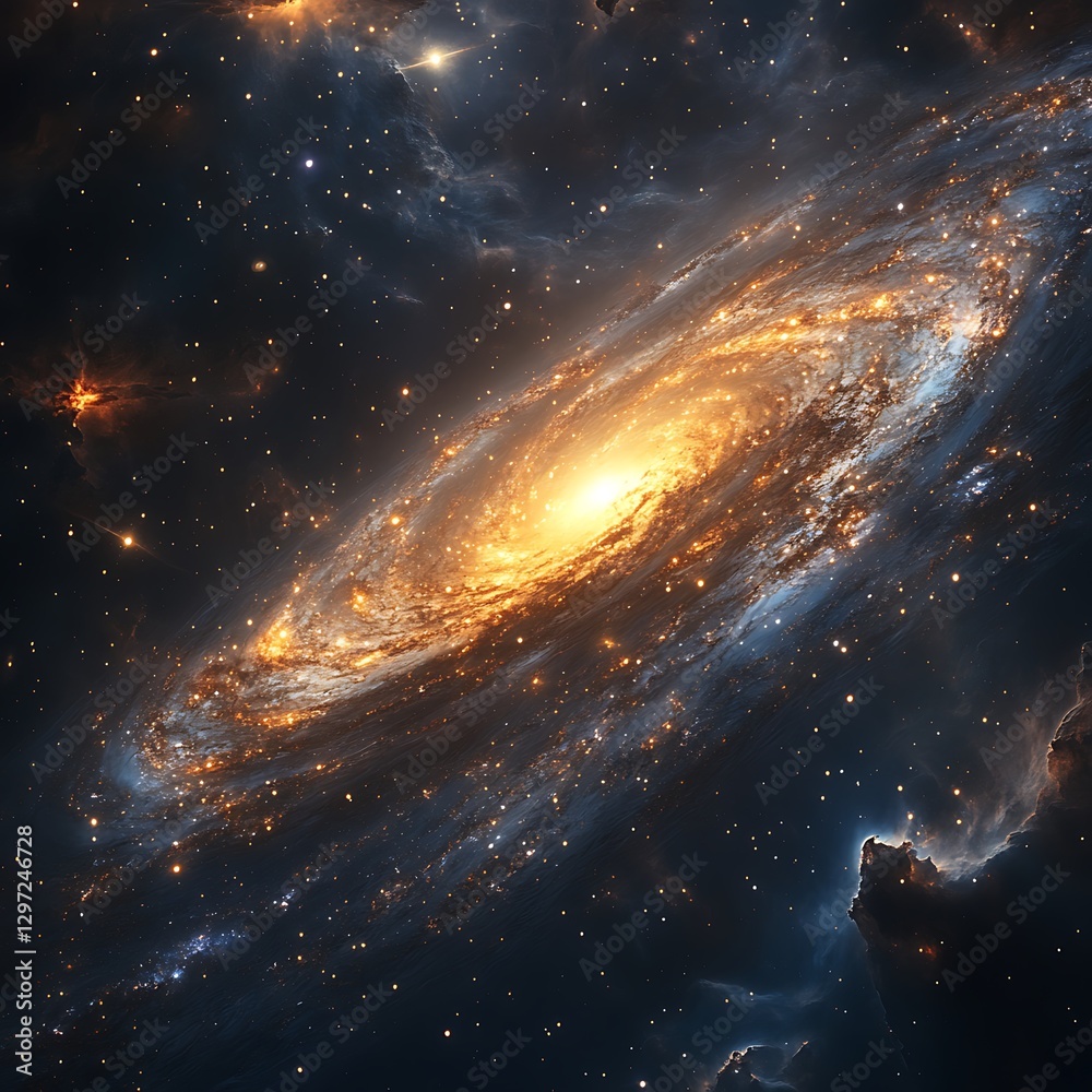 Obraz premium Galactic nebula in stunning deep space high resolution hd image