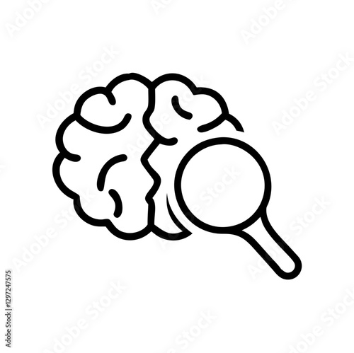 Brain scan icon, medical examination illustration, neurological assessment