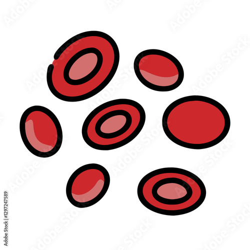 Blood cells icon, medical illustration, healthcare concept