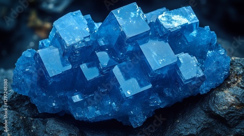 Cobaltoan adamite mineral specimen showcasing vibrant blue photo