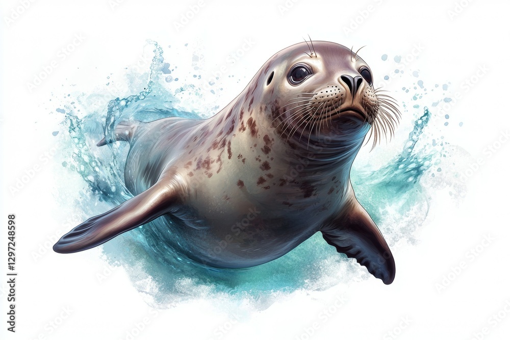 Obraz premium Seal is swimming in the ocean