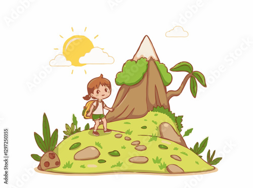 Green Adventure: Eco-Tourism Destination Vector Illustration