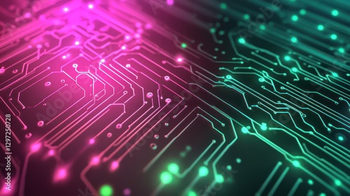 An Abstract Display of a Digital Printed Circuit Board