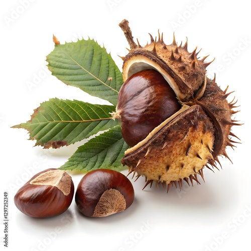 chestnut on white background01 photo