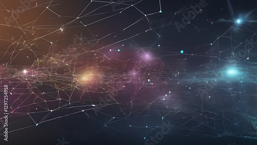 Digital Backdrop for Tech, AI, Neural Networks, Data Encryption & Science.