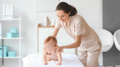 Massage therapist working w...