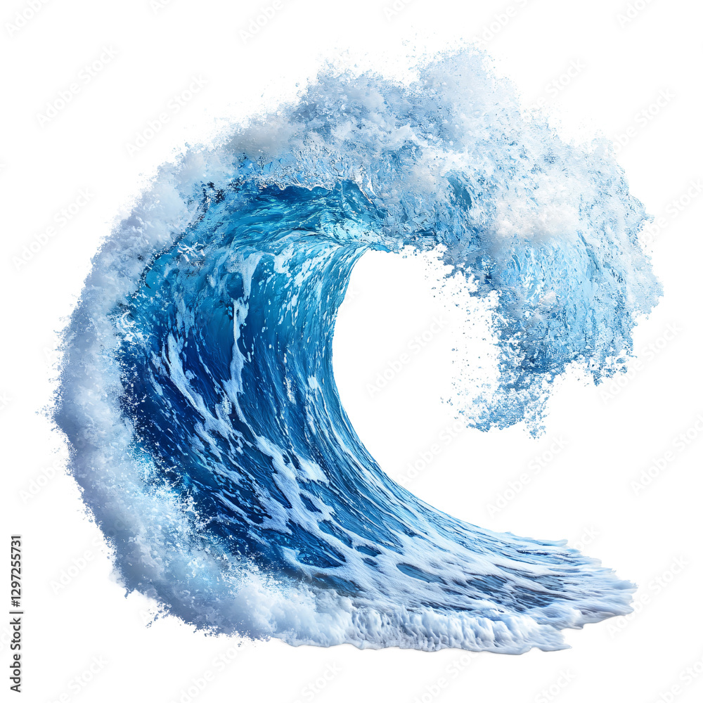 Fototapeta premium Blue water splash isolated on transparent background