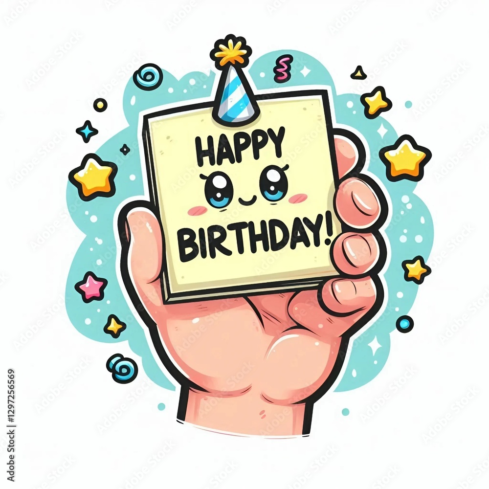 Fototapeta premium vector illustration of a happy birthday card